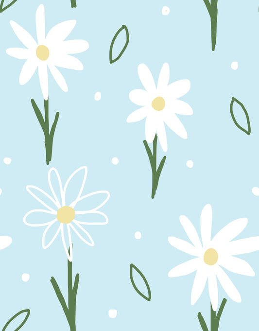Daisy Delight on Blue Wallpaper⁠