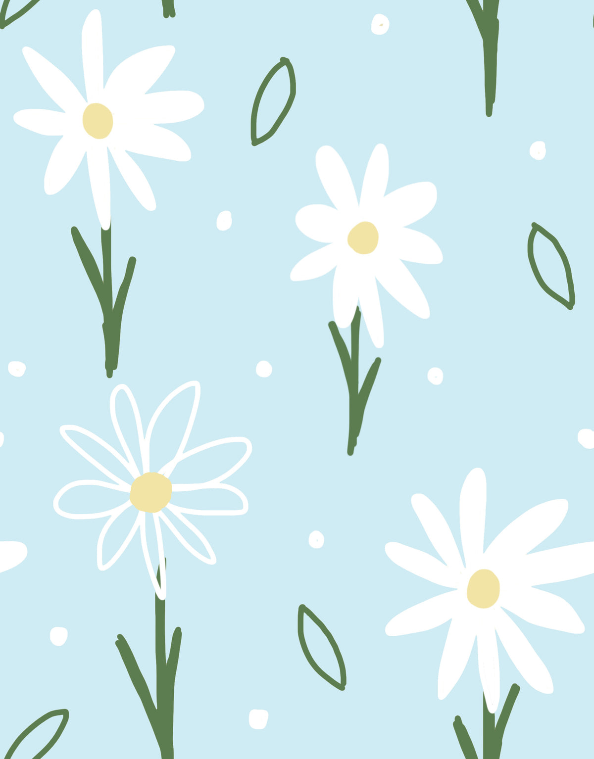 Daisy Delight on Blue Wallpaper⁠