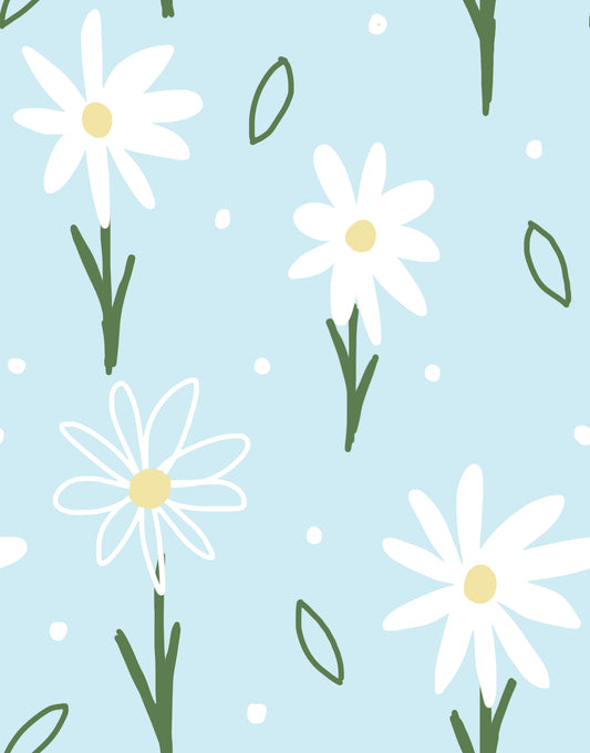 Daisy Delight on Blue Wallpaper⁠