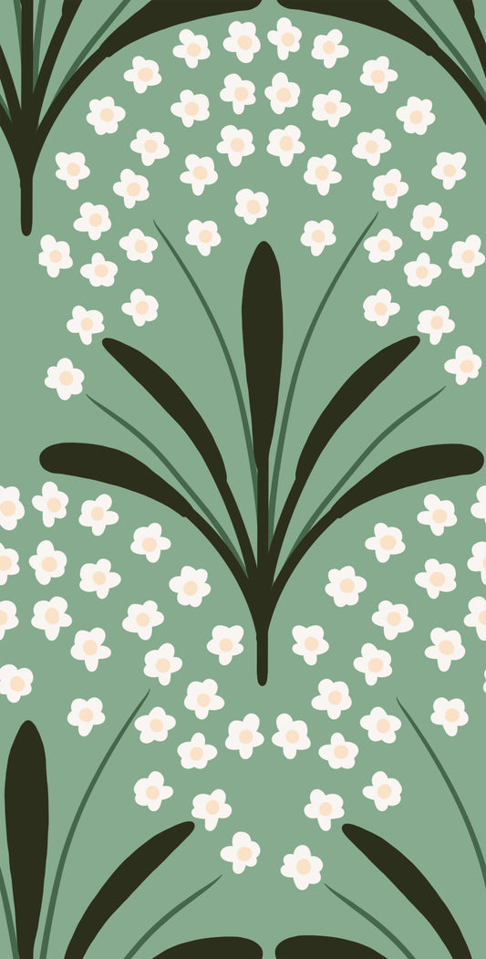Green Petal Whispers Wallpaper⁠