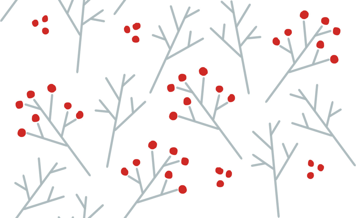 Scandi Berry Branches Wallpaper⁠ in your room — zoomed