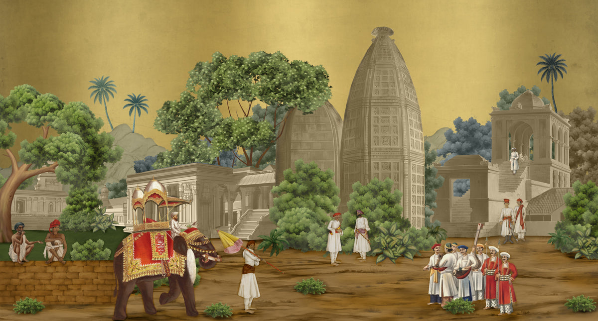 Palace Procession Mural Wall Mural in your room — zoomed