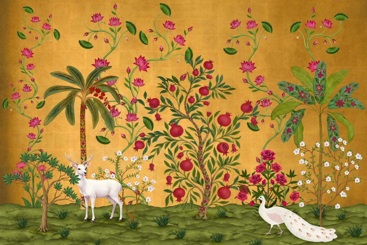 Regal Wildlife Paradise Wall Mural in your room — zoomed