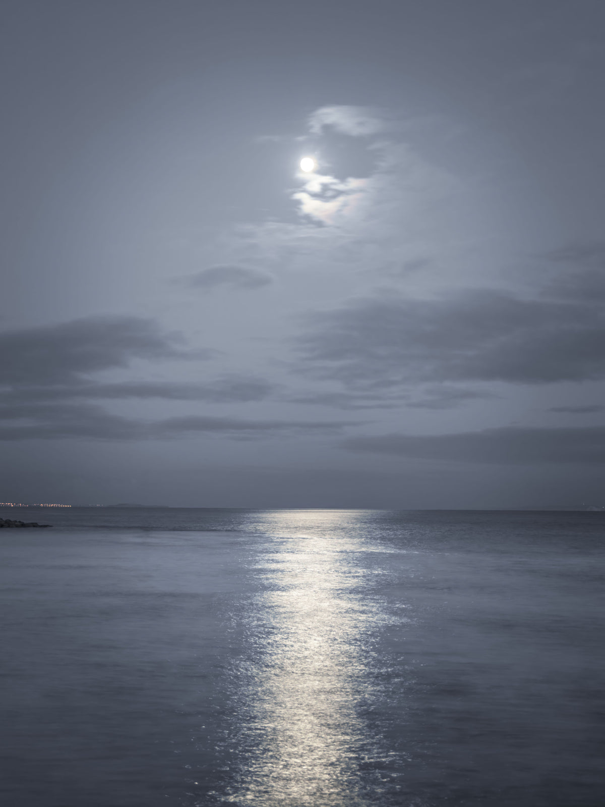 Moonlit Ocean Serenity Wall Mural in your room