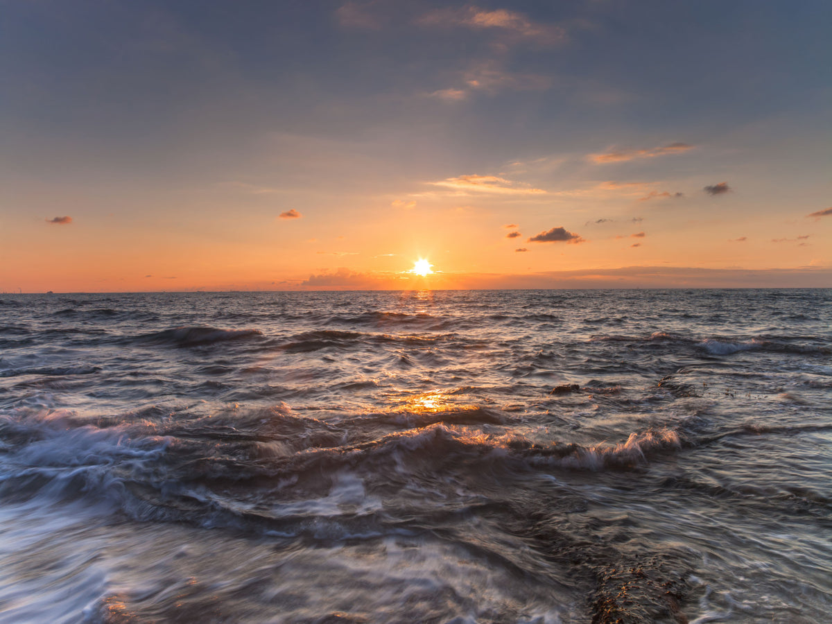 Golden Horizon Waves Wall Mural in your room — zoomed