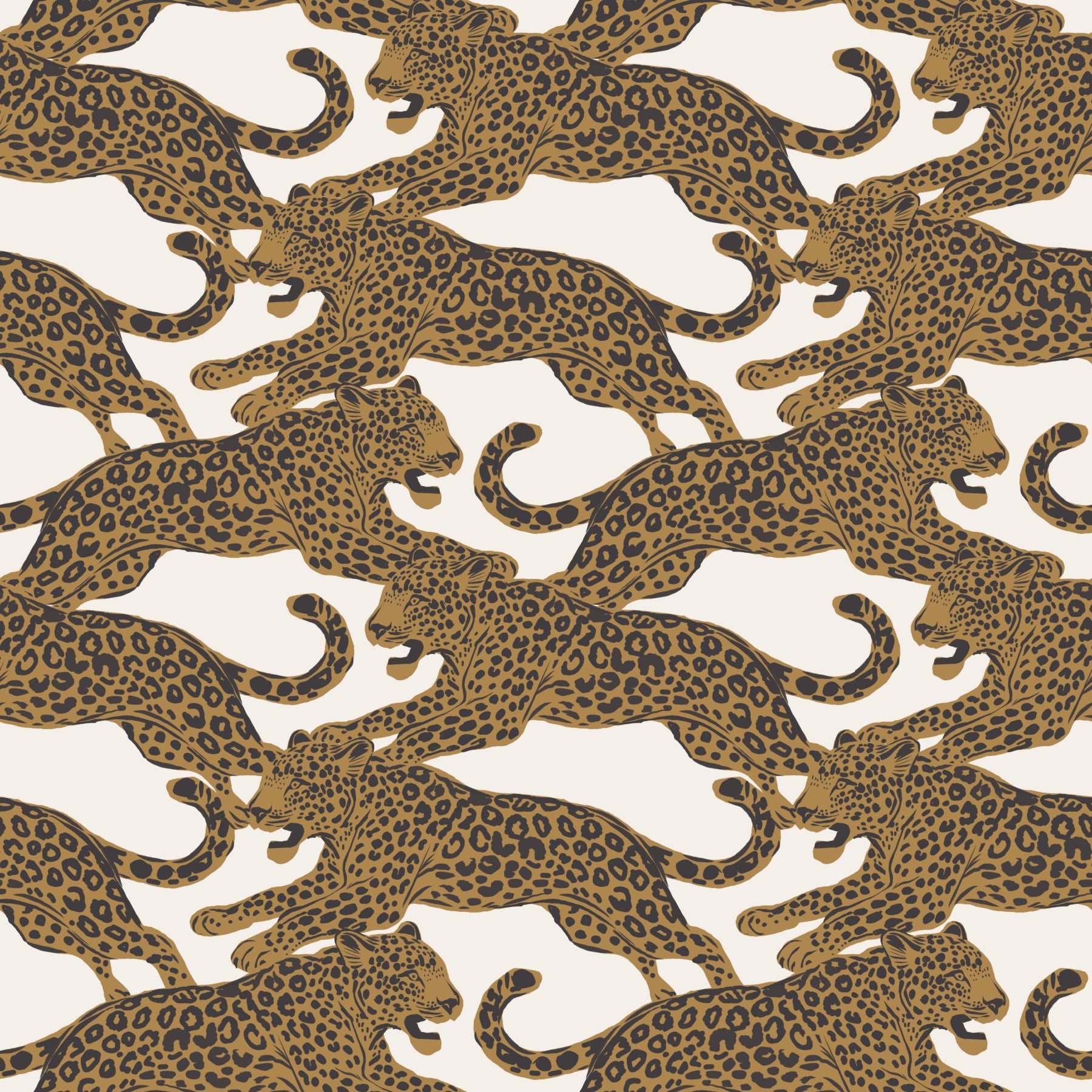 Golden Leopard Chase  Wallpaper⁠