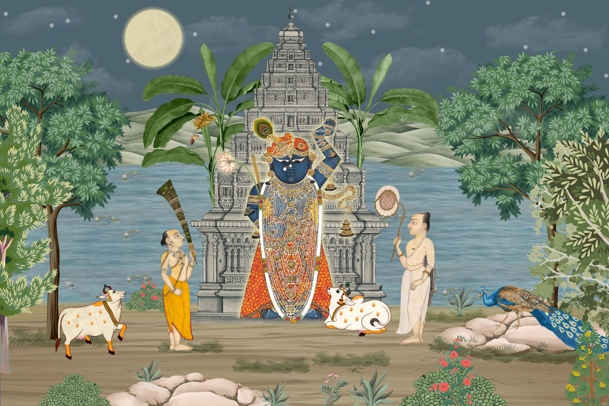 Moonlit Divine Realm Wall Mural in your room — zoomed