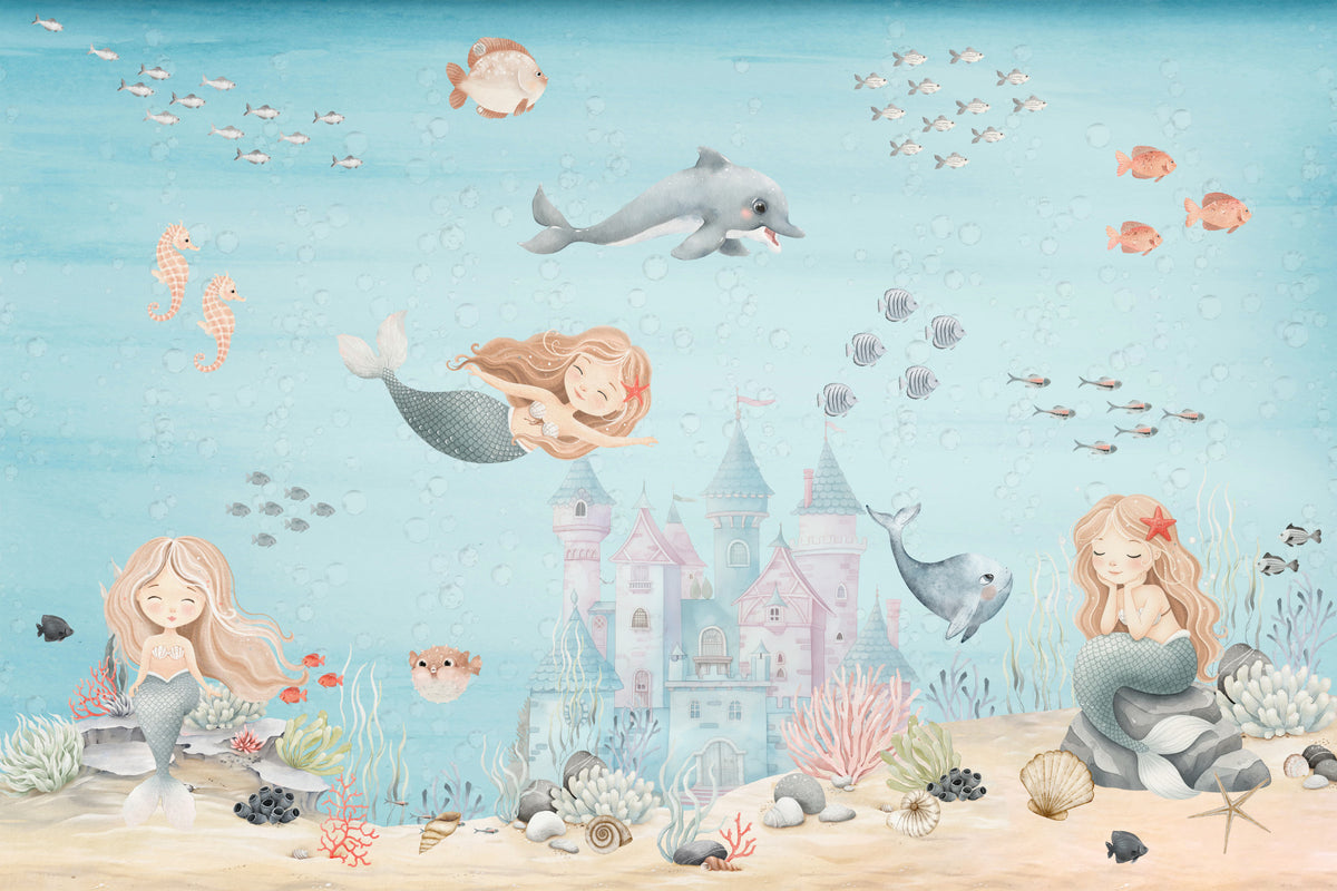 Deep Sea Mermaid Haven Wall Mural in your room
