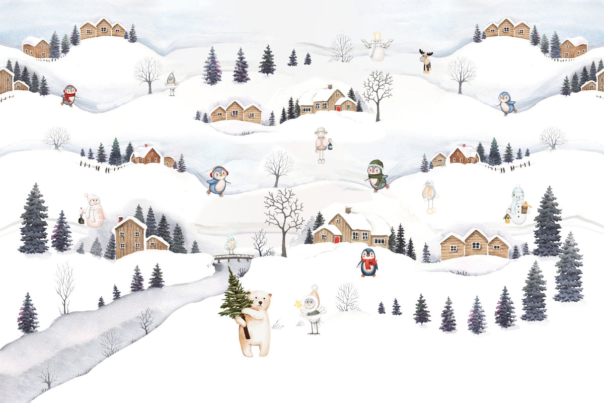 Arctic Village Playtime Wall Mural in your room — zoomed