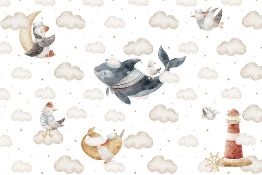 Nautical Cloud Dreams Wall Mural