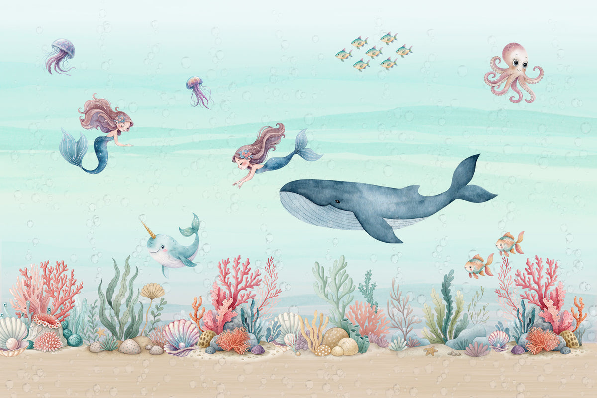 Mermaid's Ocean Dream Wall Mural in your room