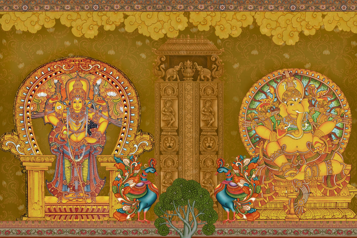 Kerala Mural Deities Wall Mural