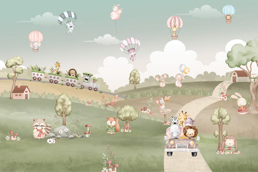Whimsical Woodland Adventure Wall Mural