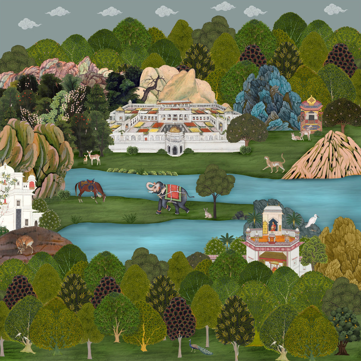 Mughal Oasis Landscape Wall Mural in your room