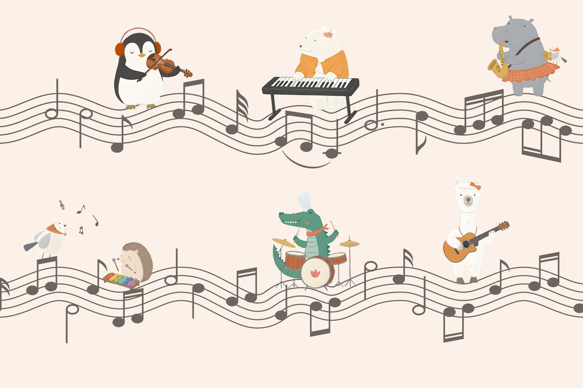 Harmonious Animal Band Wall Mural in your room