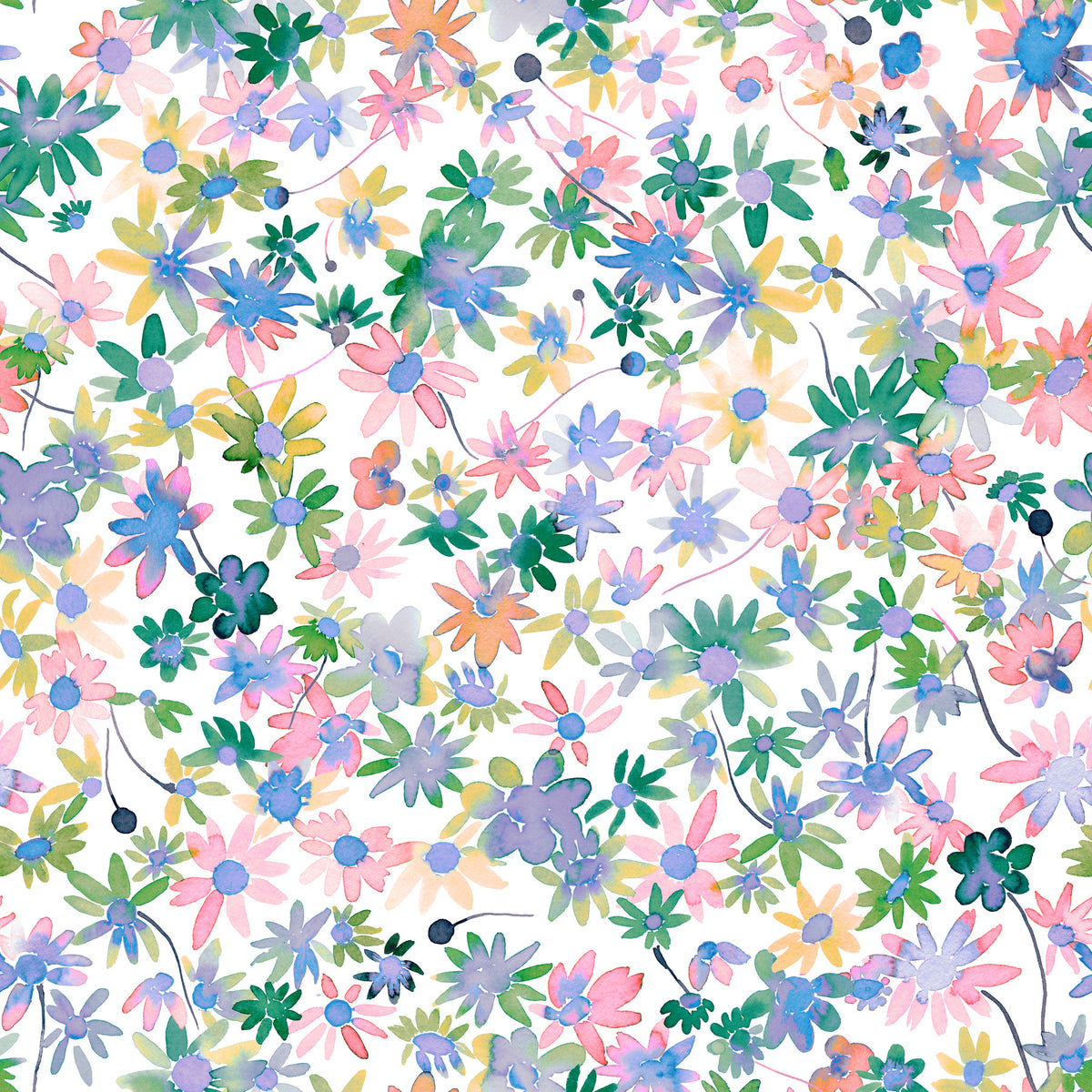 Dreamy Meadow Blooms Wallpaper⁠ in your room — zoomed