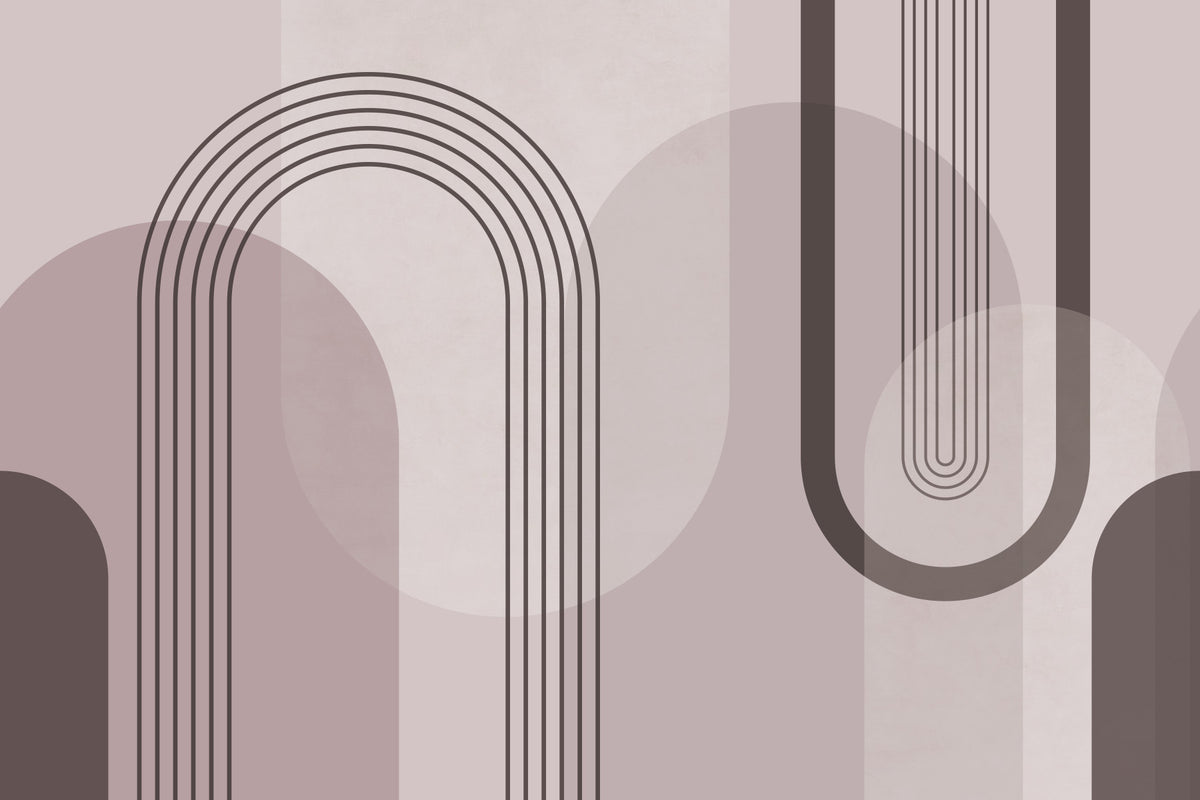 Geometric Harmony in Mauve Wall Mural in your room — zoomed