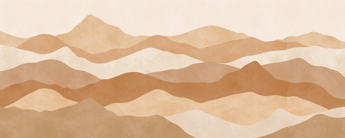 Warm Terracotta Hills Wall Mural