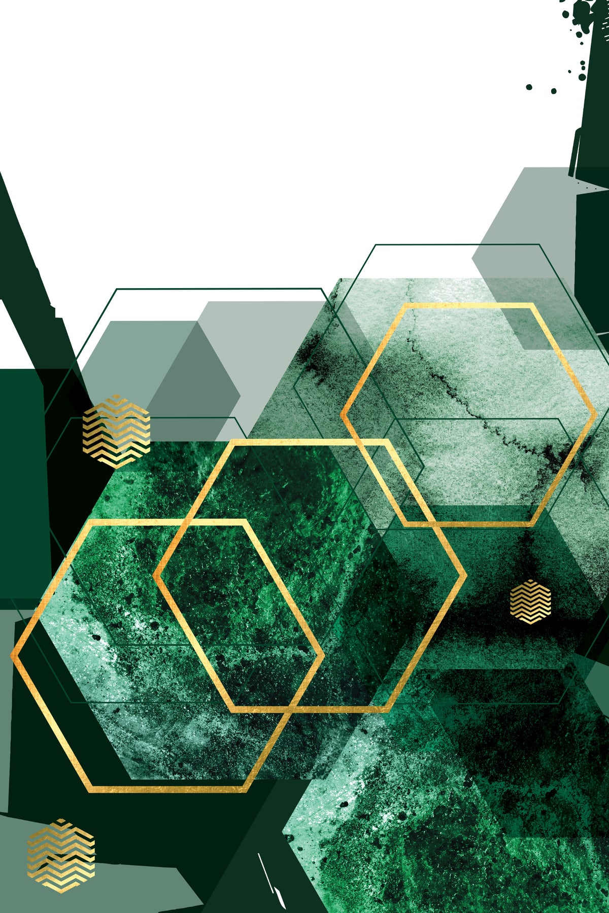 Verdant Hexagon Glamour 2 Wall Mural in your room