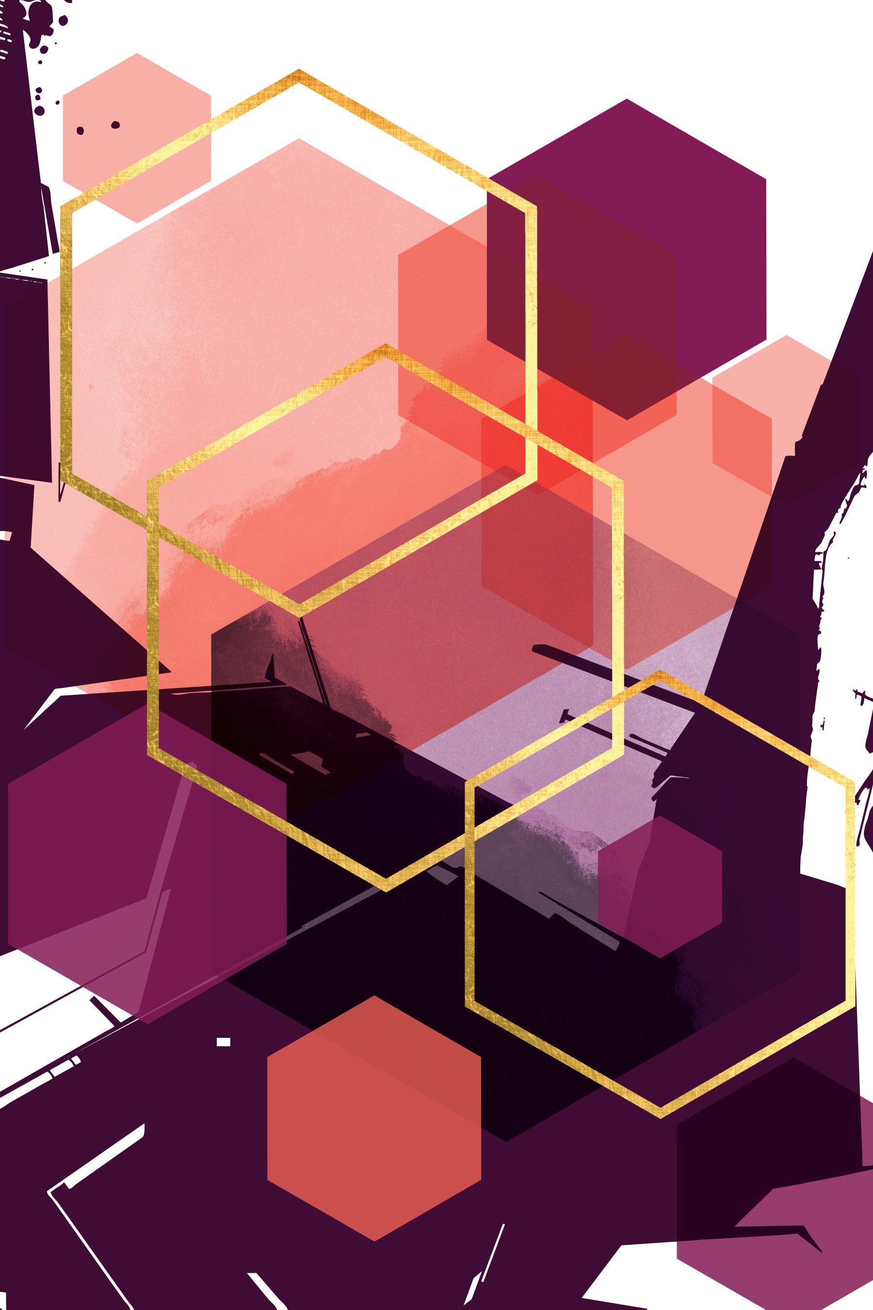 Bold Geometric Flow Wall Mural