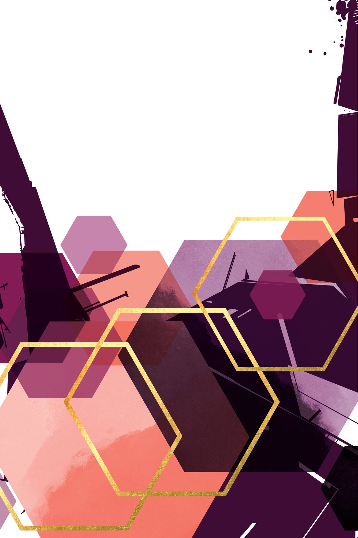 Bold Geometric Flow 2 Wall Mural in your room — zoomed