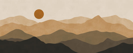 Earthy Mountain Sunset Wall Mural