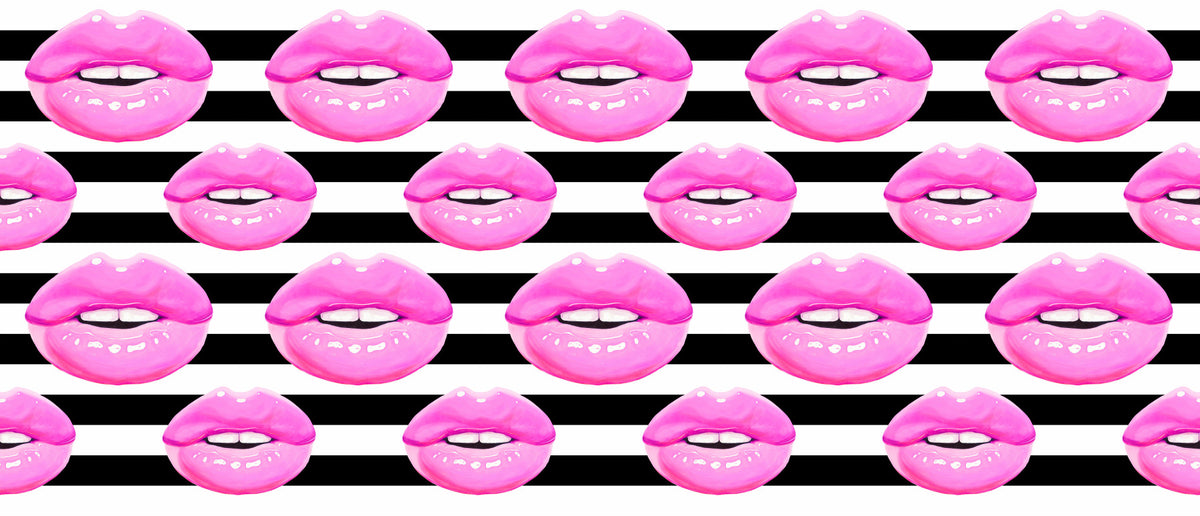 Pop Kiss Stripes Wall Mural in your room