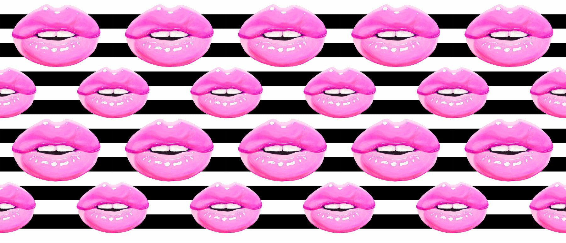 Pop Kiss Stripes Wall Mural