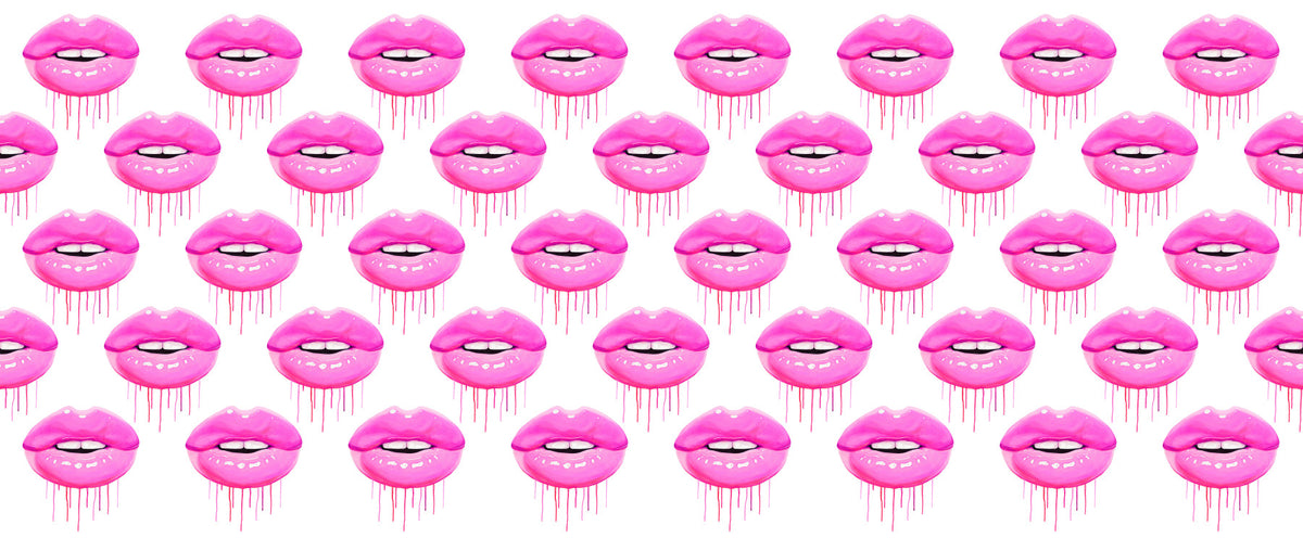 Fuchsia Kiss Pop Pattern Wall Mural in your room