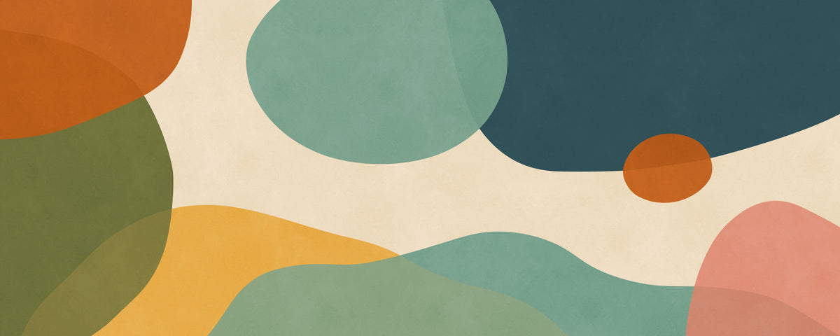 Mid-Century Abstract Flow Wall Mural in your room — zoomed