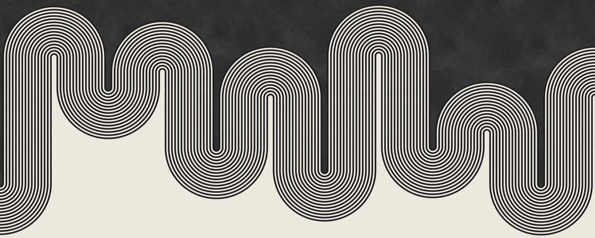 Groovy Arch Waves Wall Mural in your room — zoomed