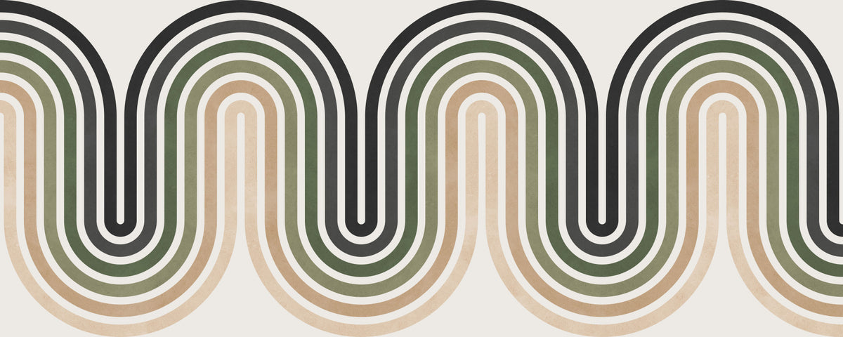Organic Rhythm Curves Wall Mural