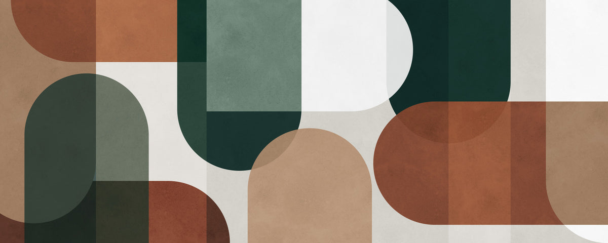 Modernist Earthy Geometry Wall Mural in your room