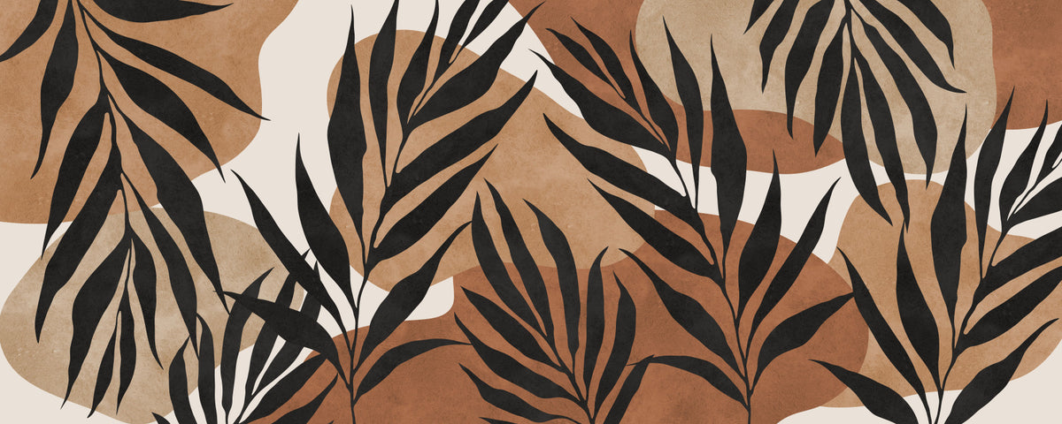 Boho Leaf Flow Wall Mural in your room