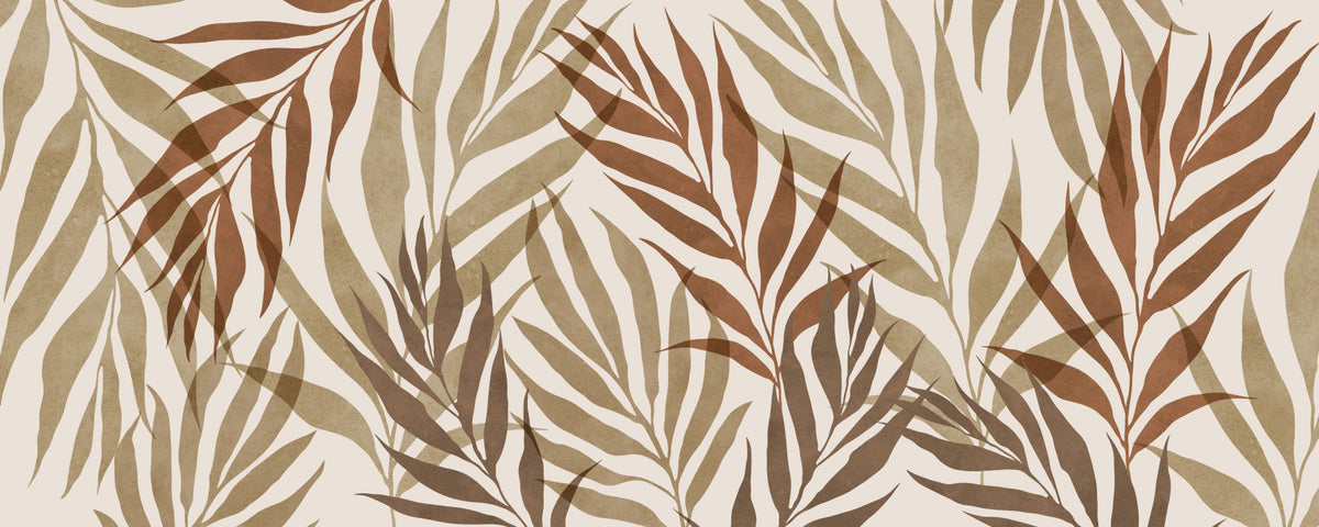 Earthy Botanical Layers Wall Mural in your room