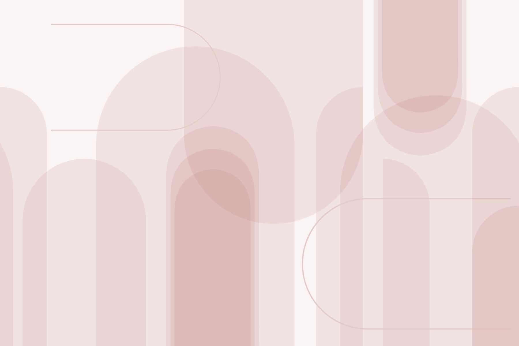 Bathroom wall mural with Blush, Arc, and Flow pink arch styling