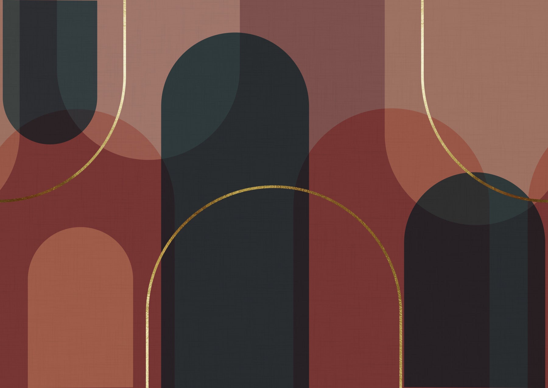 Sunset Arches & Gilded Lines Wall Mural