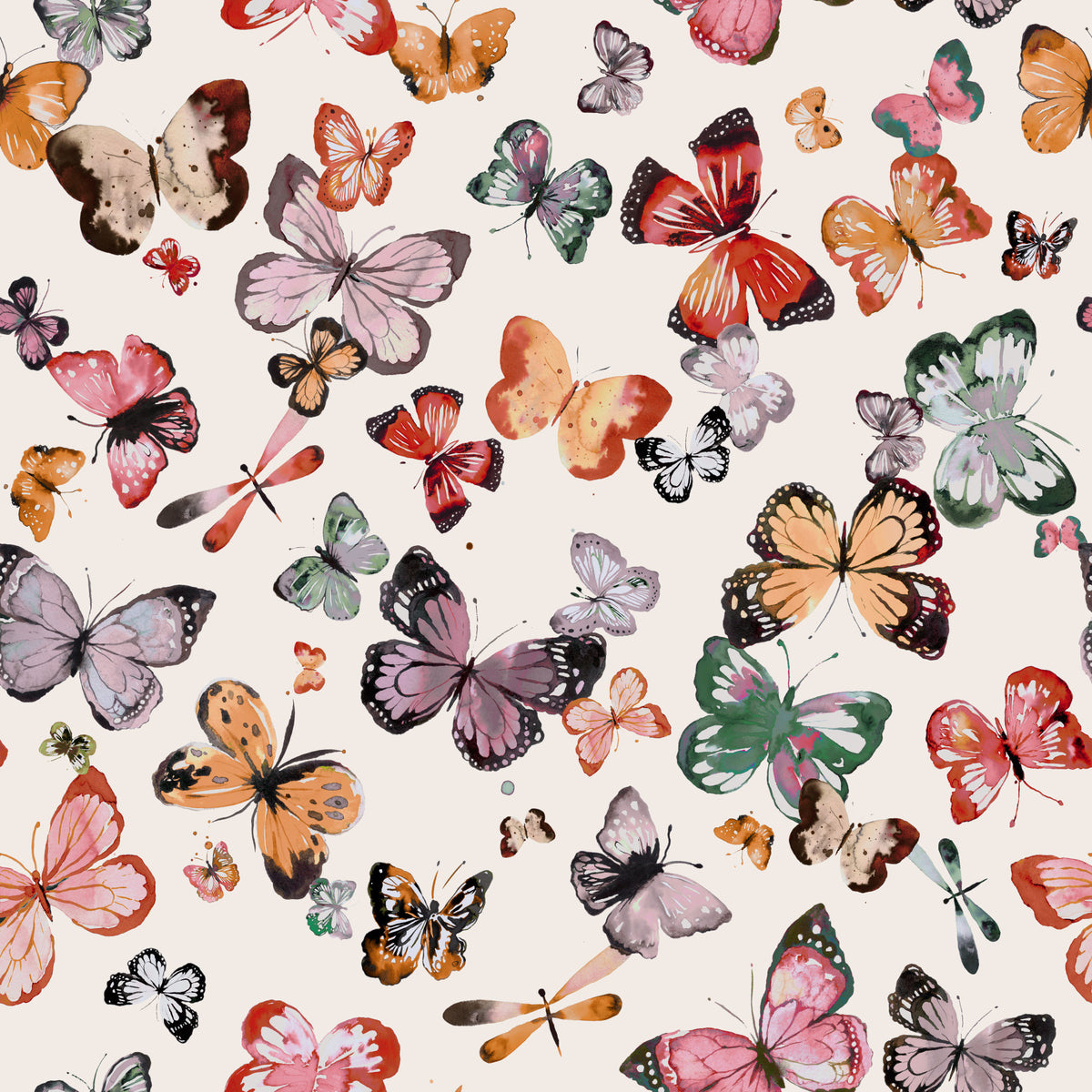 Flying butterflies Earthy tones Wallpaper⁠ in your room