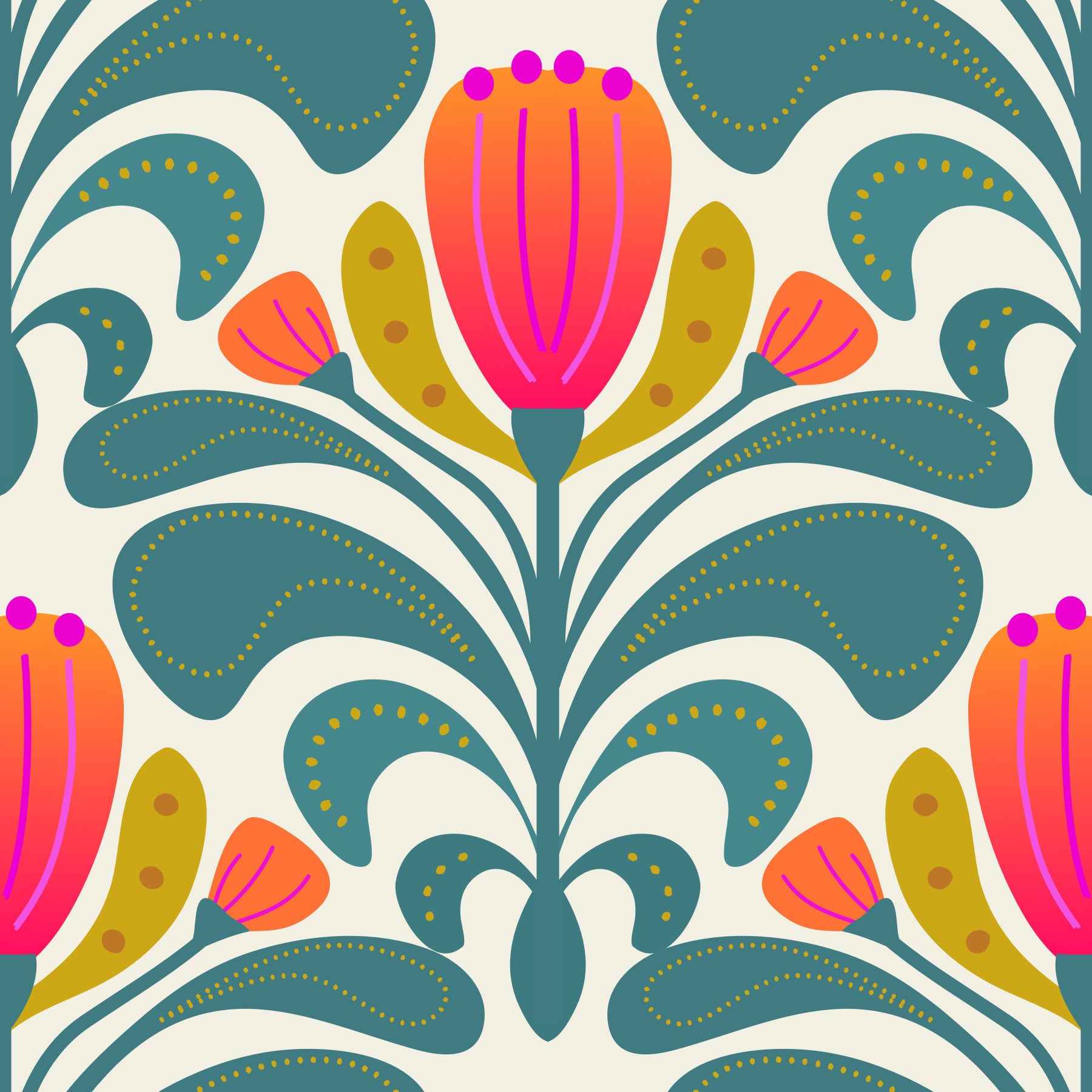 Bold Botanical Tapestry Wallpaper⁠
