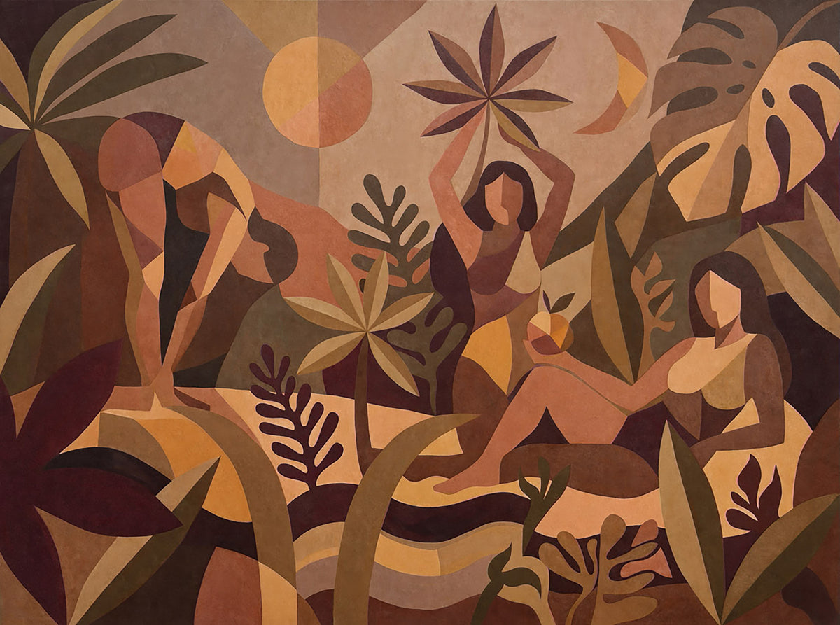Amber Flora Wall Mural in your room — zoomed
