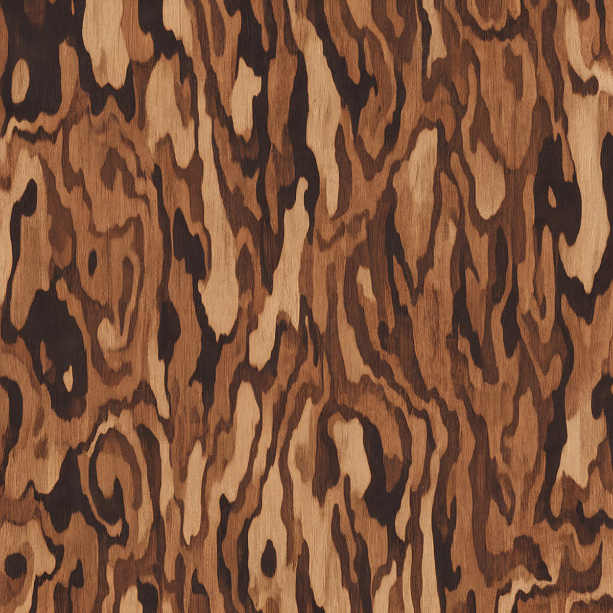 Ettore Walnut Wall Mural in your room — zoomed