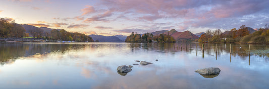 Autumn Lakeside Glow Wall Mural