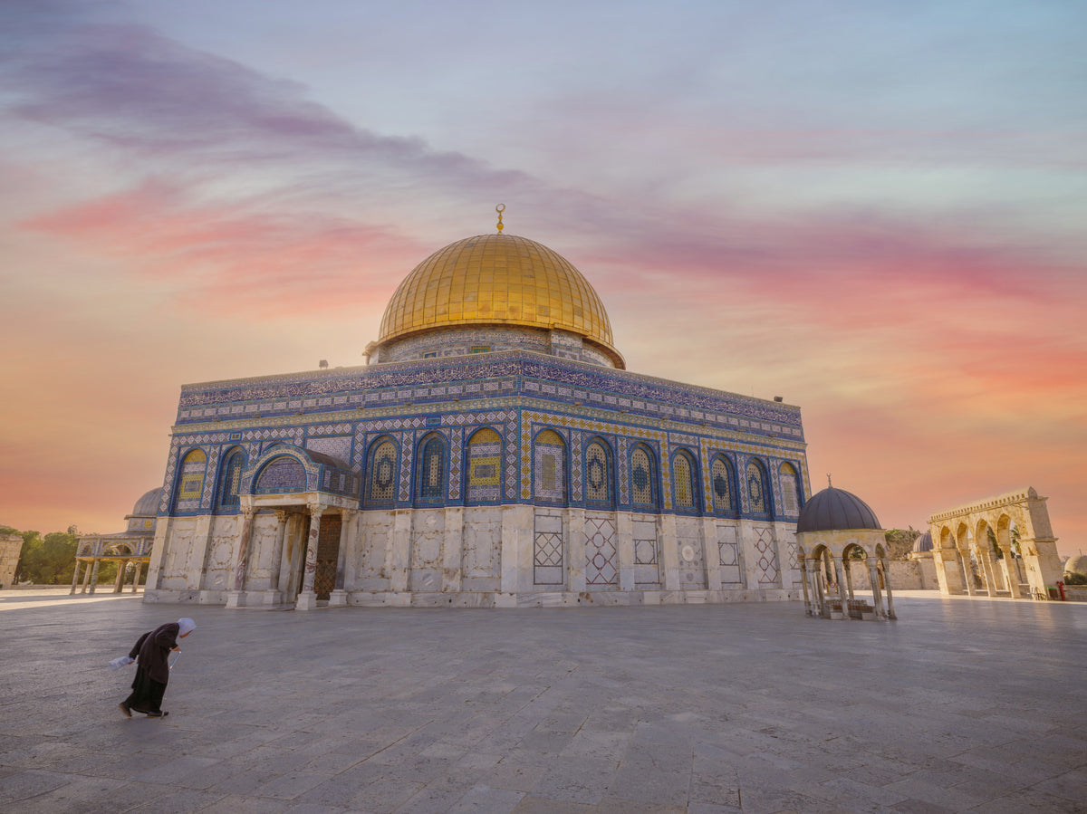 Jerusalem Golden Hour: Dome of the Rock Wall Mural in your room — zoomed