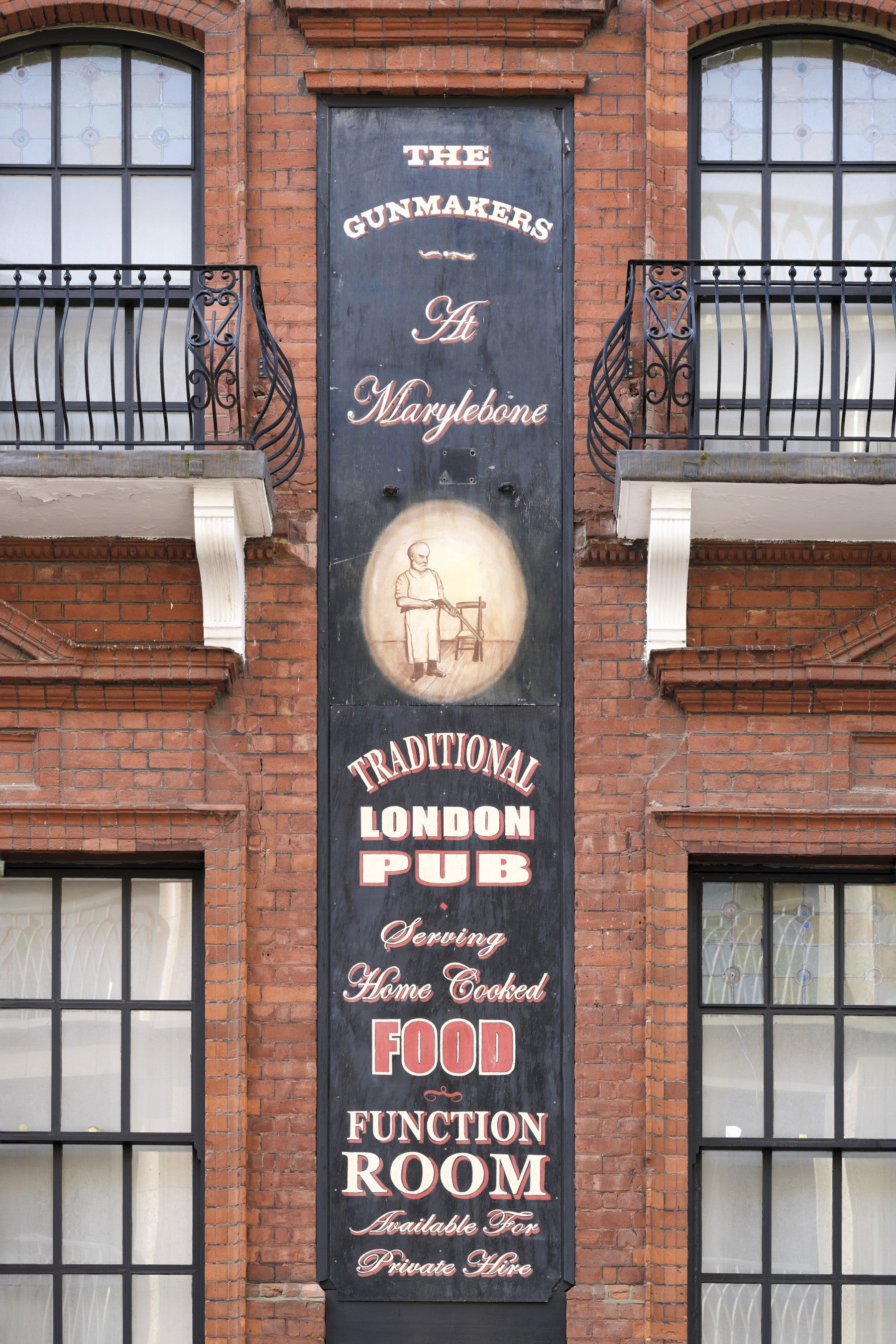 Marylebone Gunmakers Pub Facade Wall Mural in your room — zoomed