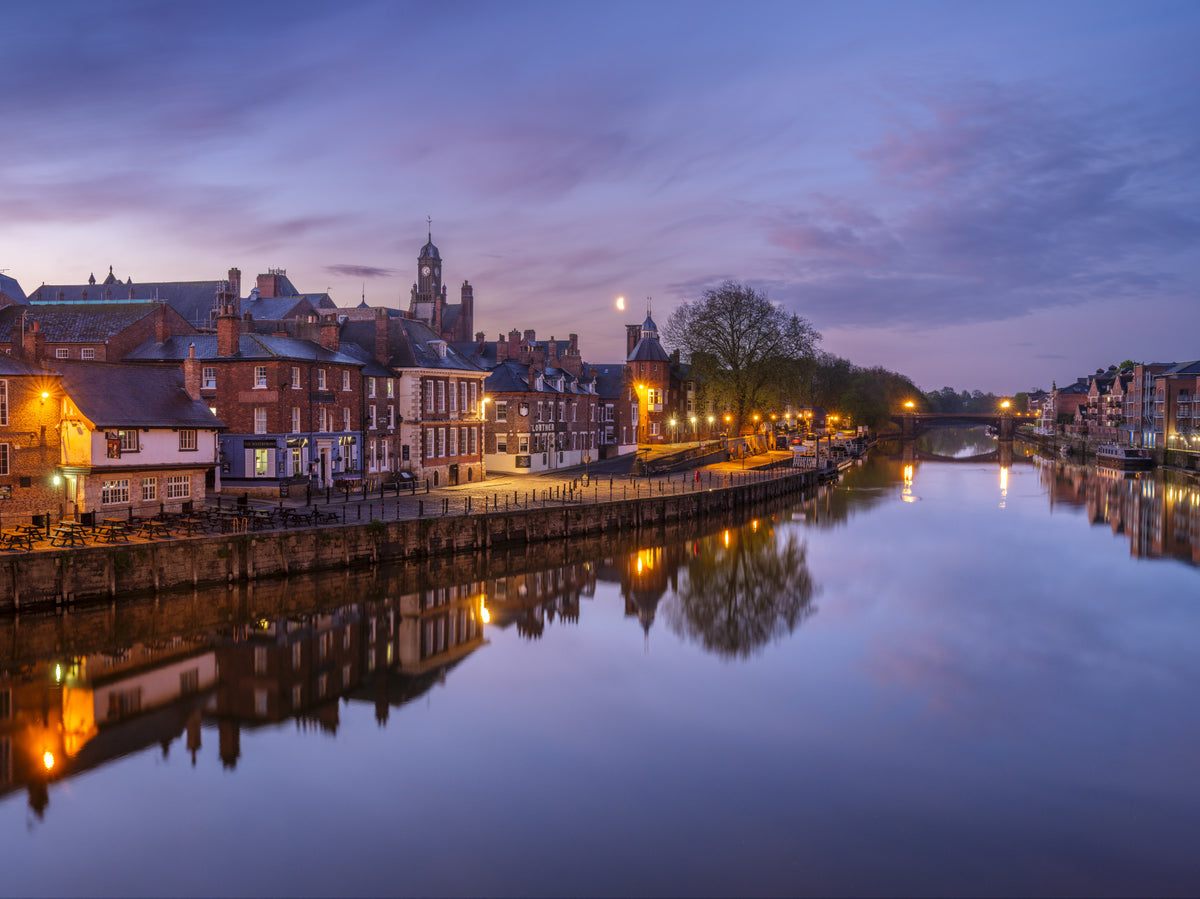 Riverside Dusk Glow Wall Mural