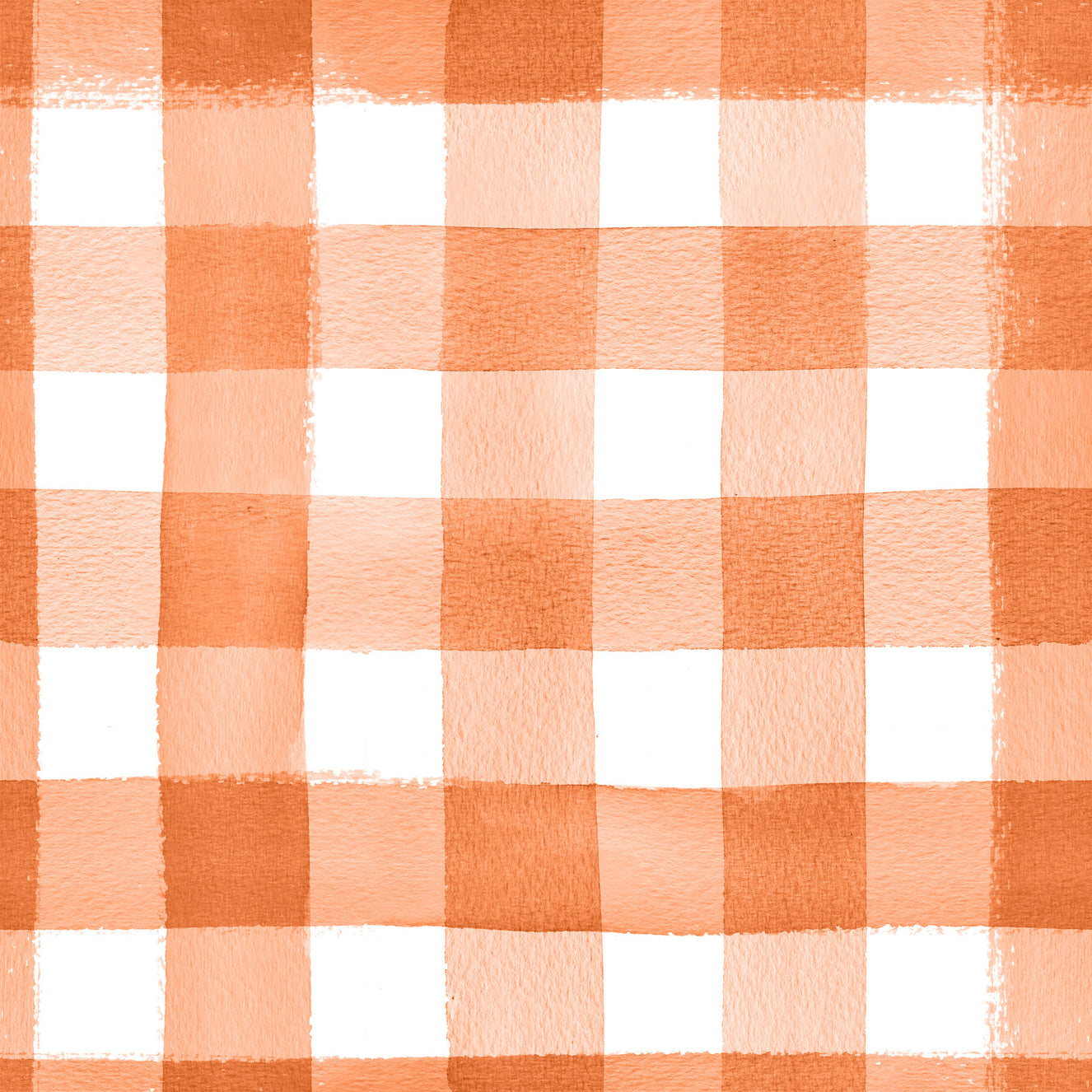 Hand-Painted Terracotta Gingham Wallpaper⁠