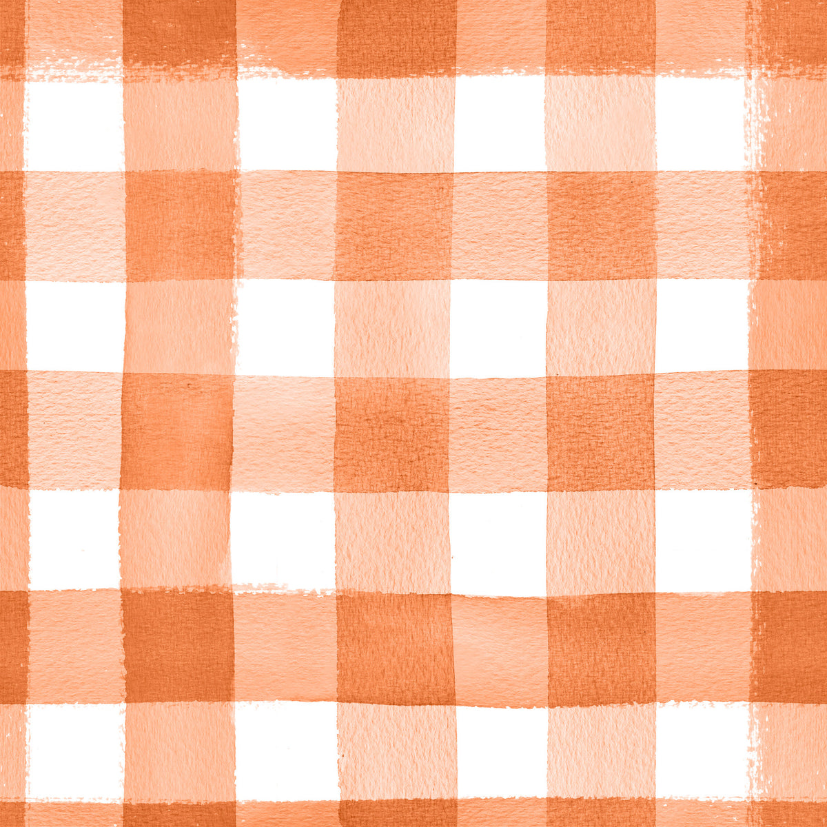 Hand-Painted Terracotta Gingham Wallpaper⁠