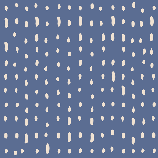 Mid Century Seed Dots Dusty Blue Wall Mural