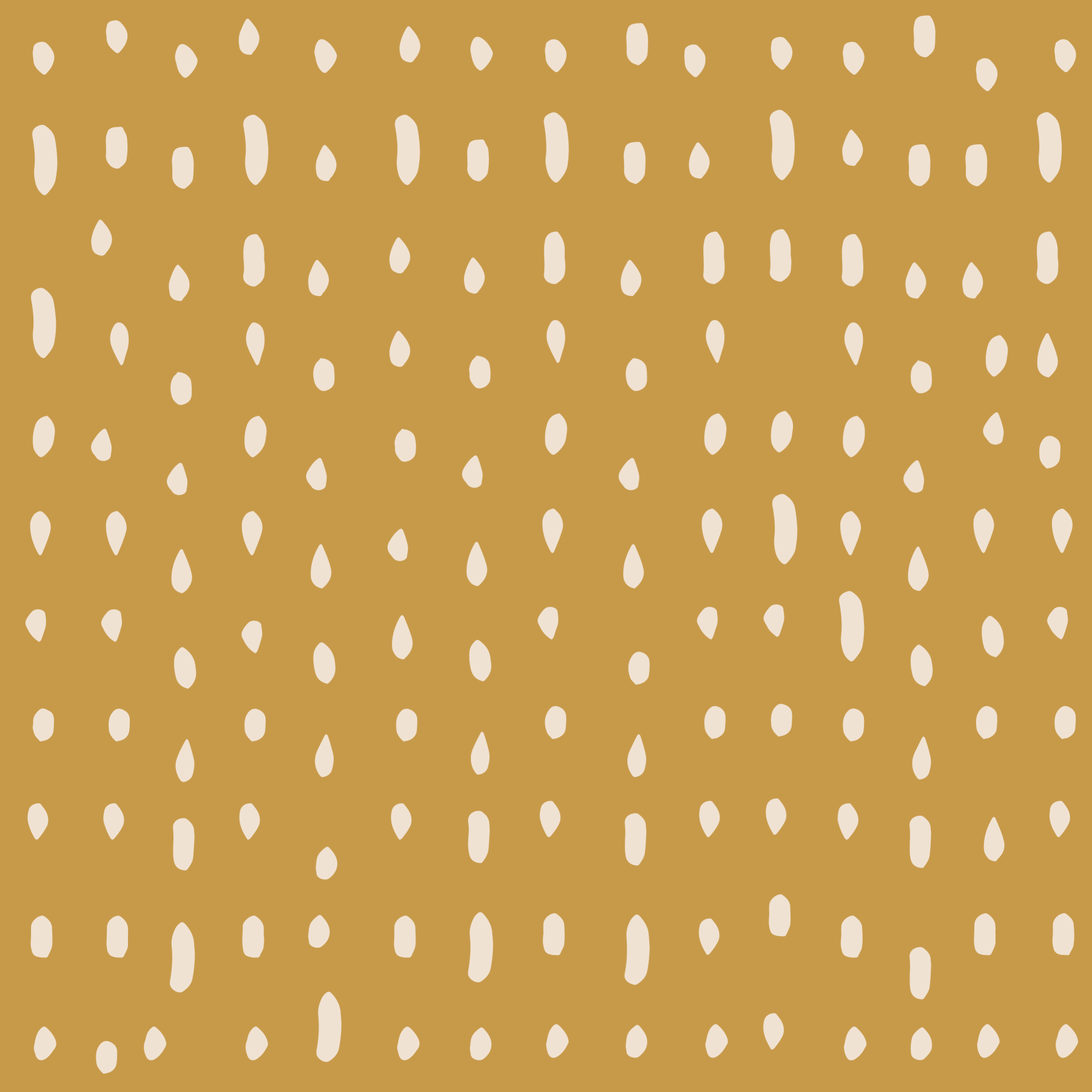Mid Century Seed Dots Mustard Wall Mural in your room — zoomed