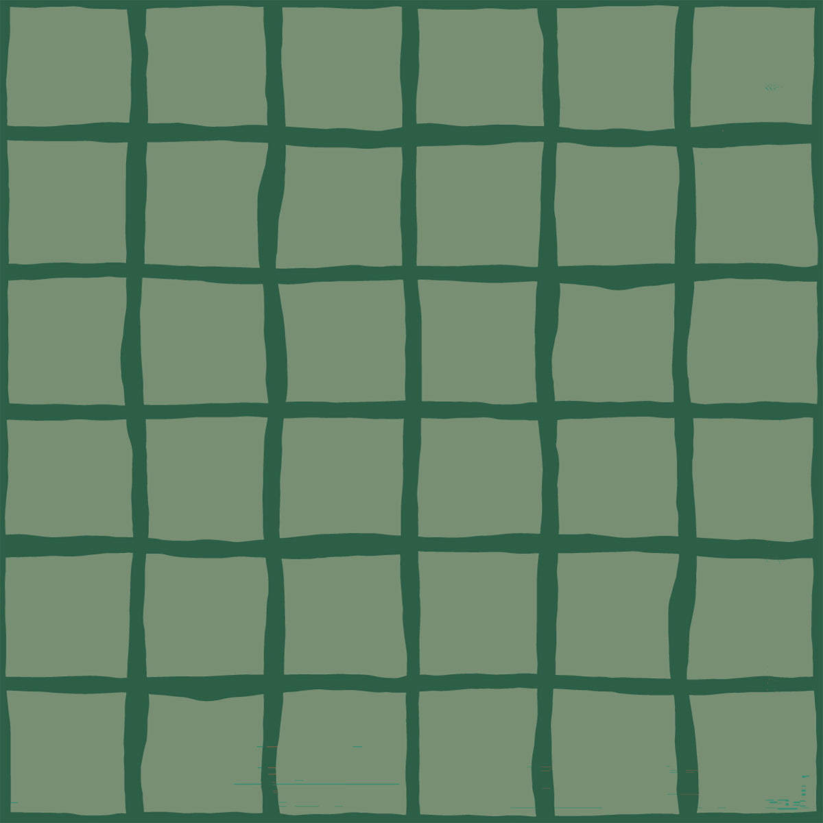 Mid Century Wavy Grid Olive Green Wallpaper in your room — zoomed